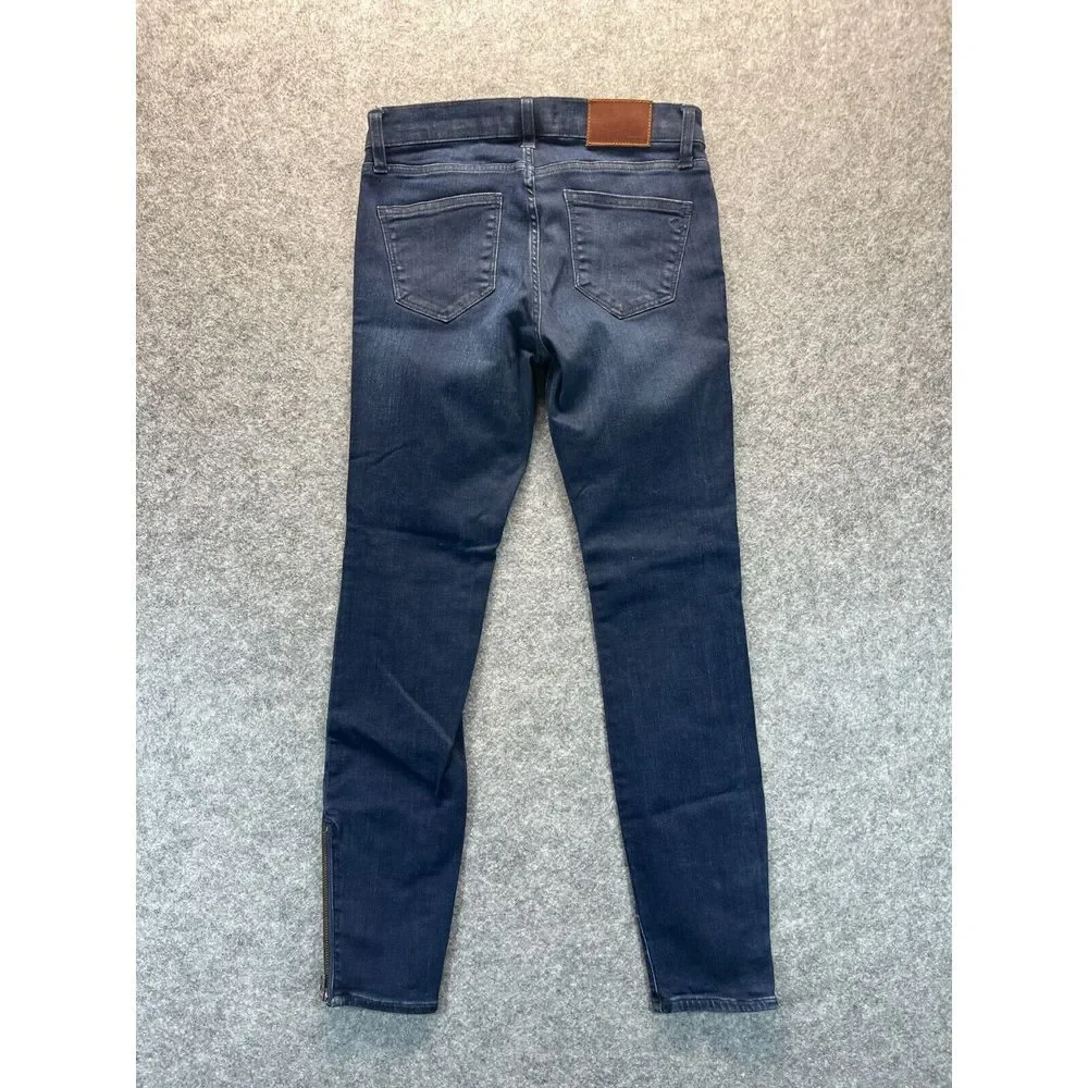 Madewell Jeans Women's 26 Skinny Skinny Dark Blue‎ Stretch Denim Ankle Zip